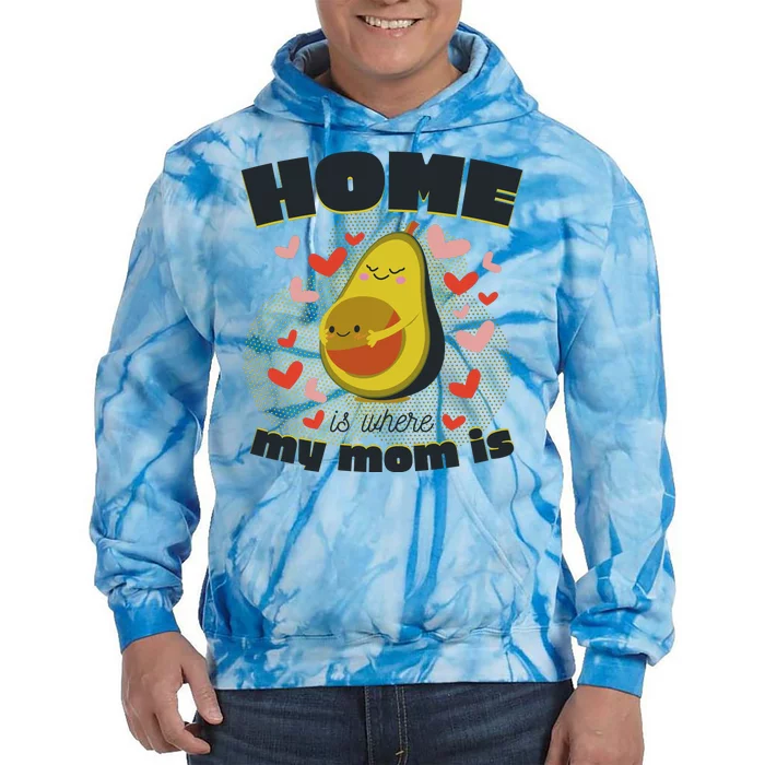 Home Is Where My Mom Is Pregnant Avocado Tie Dye Hoodie