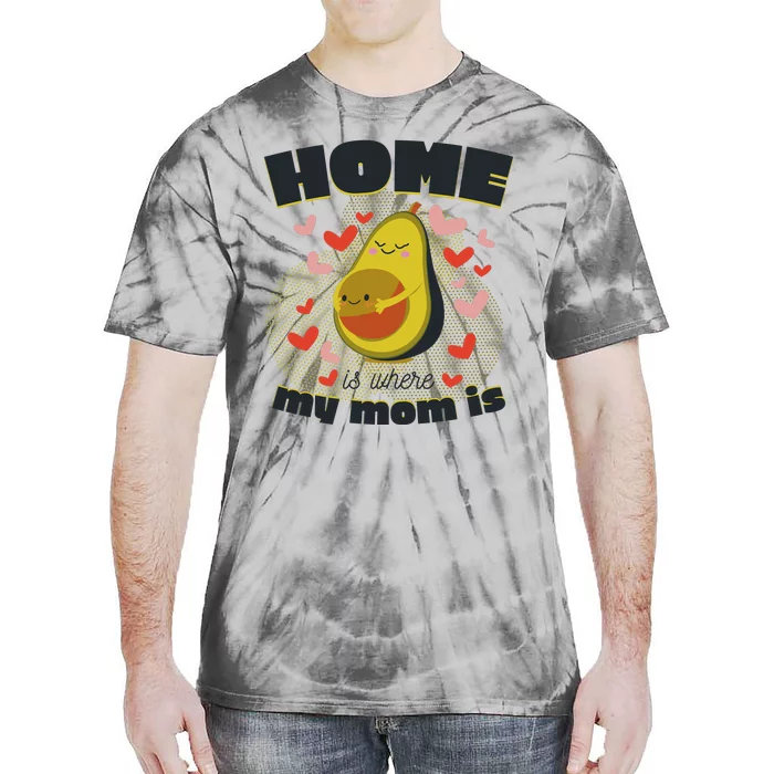 Home Is Where My Mom Is Pregnant Avocado Tie-Dye T-Shirt