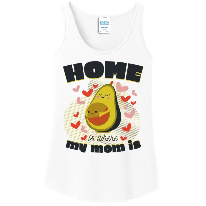 Home Is Where My Mom Is Pregnant Avocado Ladies Essential Tank