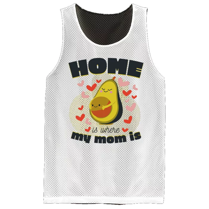 Home Is Where My Mom Is Pregnant Avocado Mesh Reversible Basketball Jersey Tank