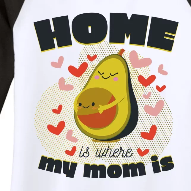 Home Is Where My Mom Is Pregnant Avocado Women's Tri-Blend 3/4-Sleeve Raglan Shirt