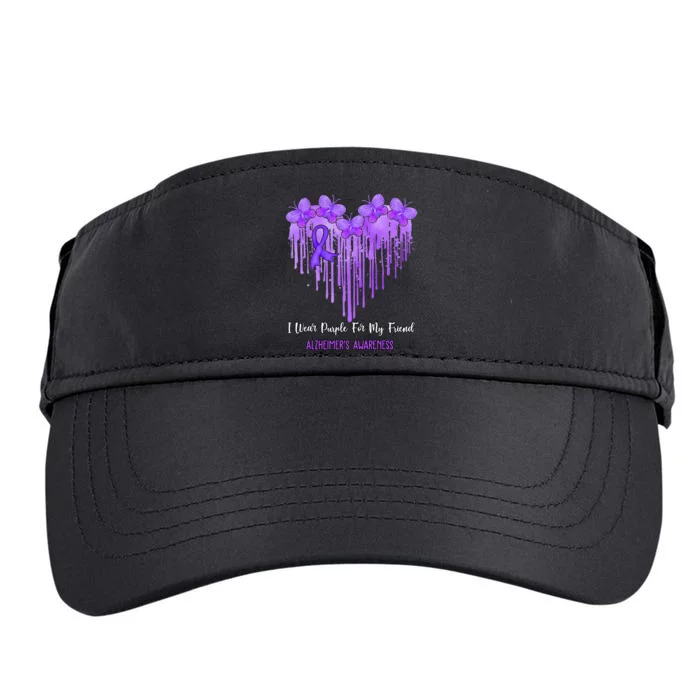 Heart I Wear Purple For My Friend Alzheimers Awareness Month Adult Drive Performance Visor