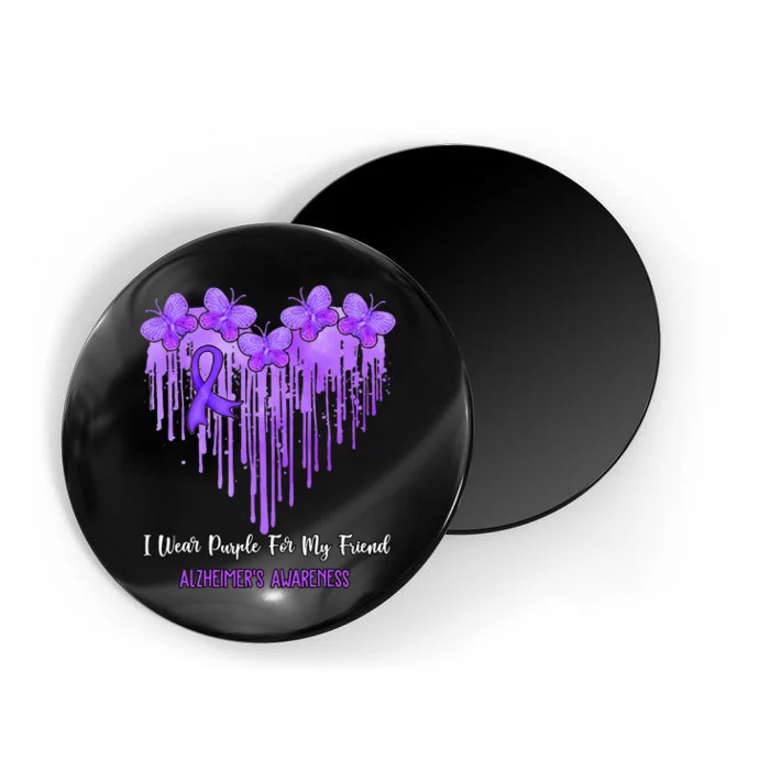 Heart I Wear Purple For My Friend Alzheimers Awareness Month Magnet