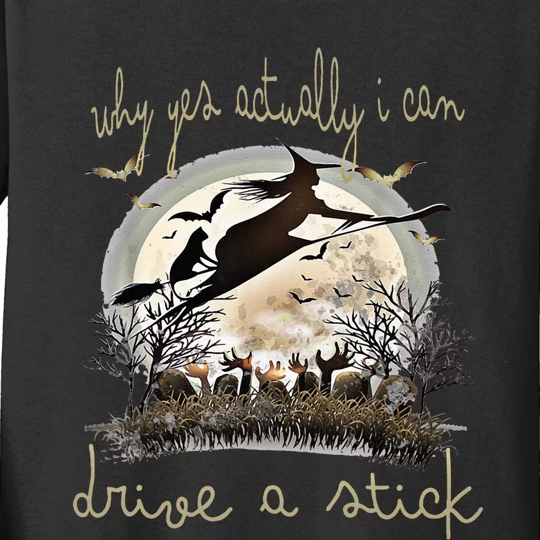 Halloween Ideas Why Yes Actually I Can Drive A Stick Kids Long Sleeve Shirt