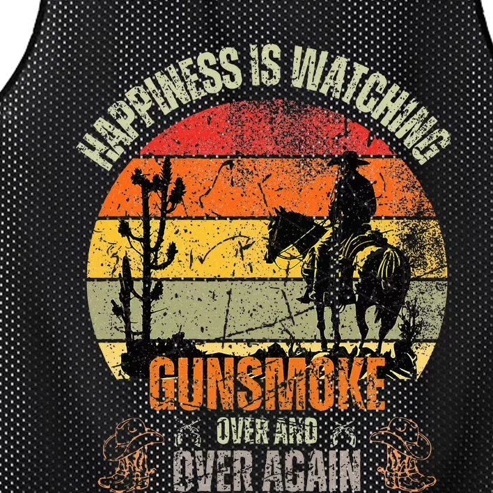 Happiness Is Watching Gunsmoke Over Mesh Reversible Basketball Jersey Tank