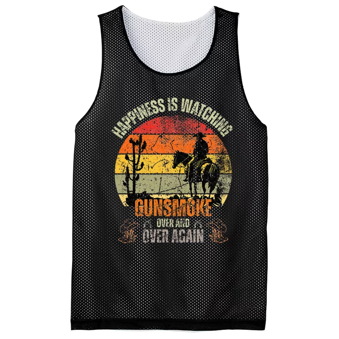 Happiness Is Watching Gunsmoke Over Mesh Reversible Basketball Jersey Tank