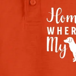 Home Is Wherever My Dog Is Dry Zone Grid Performance Polo