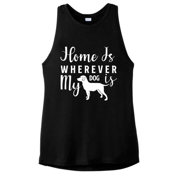 Home Is Wherever My Dog Is Ladies Tri-Blend Wicking Tank