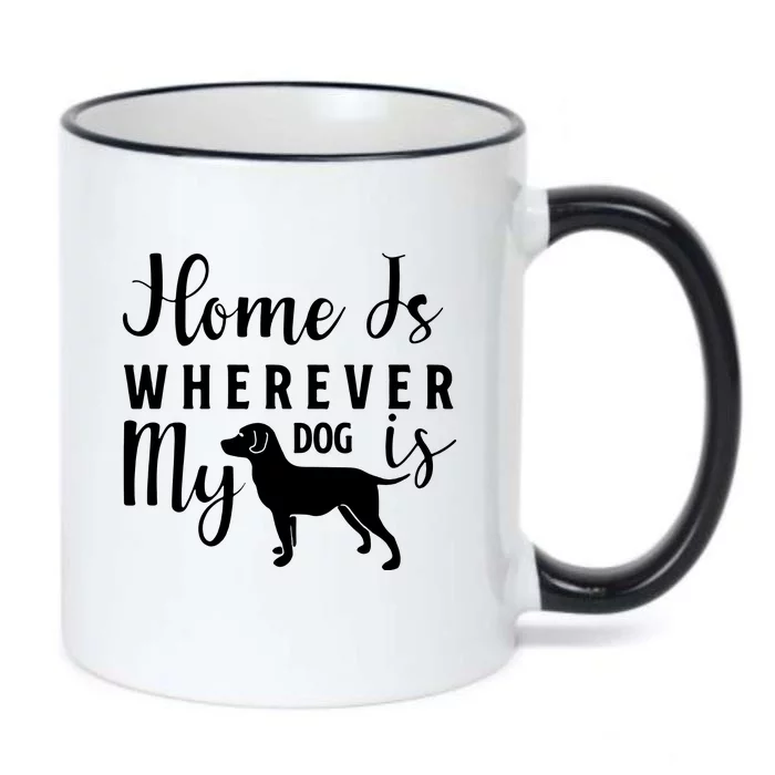 Home Is Wherever My Dog Is Black Color Changing Mug