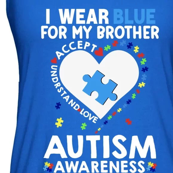 Heart I Wear Blue For My Brother Autism Awareness Month Cute Gift Ladies Essential Flowy Tank