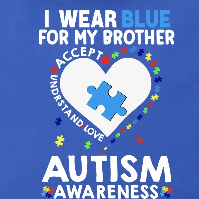 Heart I Wear Blue For My Brother Autism Awareness Month Cute Gift Zip Tote Bag