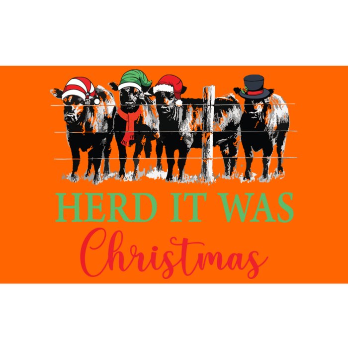 Herd It Was Christmas Cute Christmas Cow Heifer Lover Farmer Bumper Sticker