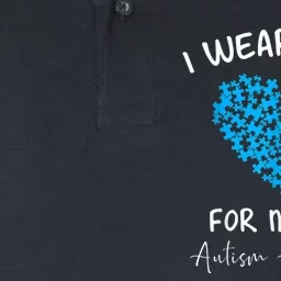 Heart I Wear Blue For My Son Autism Awareness Month Softstyle Adult Sport Polo