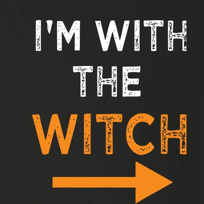 Halloween I'm With The Witch Funny Halloween Toddler Long Sleeve Shirt