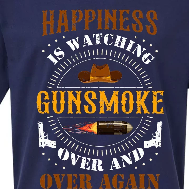 Happiness Is Watching Gunsmoke Over And Over Again Cowboys Sueded Cloud Jersey T-Shirt