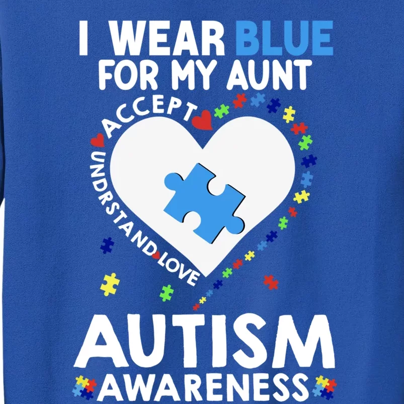 Heart I Wear Blue For My Son Autism Awareness Month Warrior Gift Tall Sweatshirt