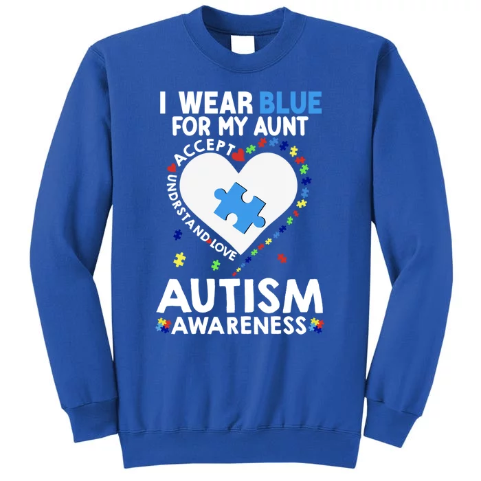 Heart I Wear Blue For My Son Autism Awareness Month Warrior Gift Tall Sweatshirt