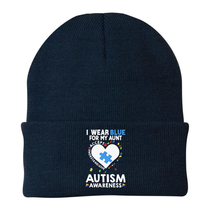 Heart I Wear Blue For My Son Autism Awareness Month Warrior Gift Knit Cap Winter Beanie