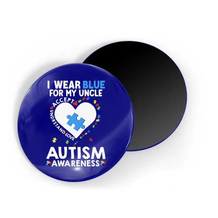 Heart I Wear Blue For My Uncle Autism Awareness Month Gift Magnet