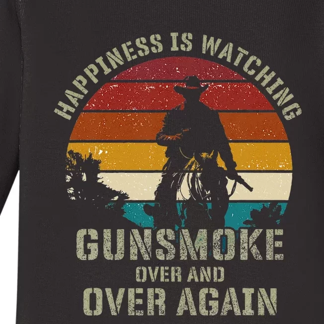 Happiness Is Watching Gunsmoke Over And Over Again Cowboys Baby Long Sleeve Bodysuit