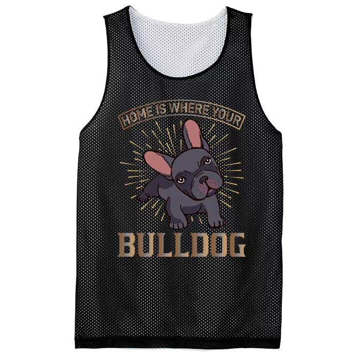 Home Is Where Your Bulldog Mesh Reversible Basketball Jersey Tank