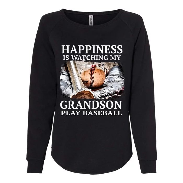 Happiness Is Watching My Grandson Play Baseball Womens California Wash Sweatshirt