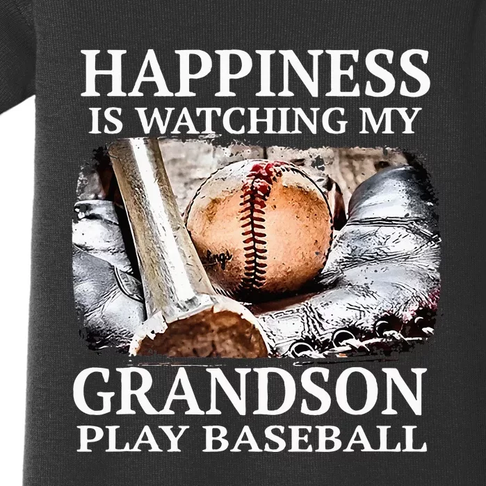 Happiness Is Watching My Grandson Play Baseball Baby Bodysuit