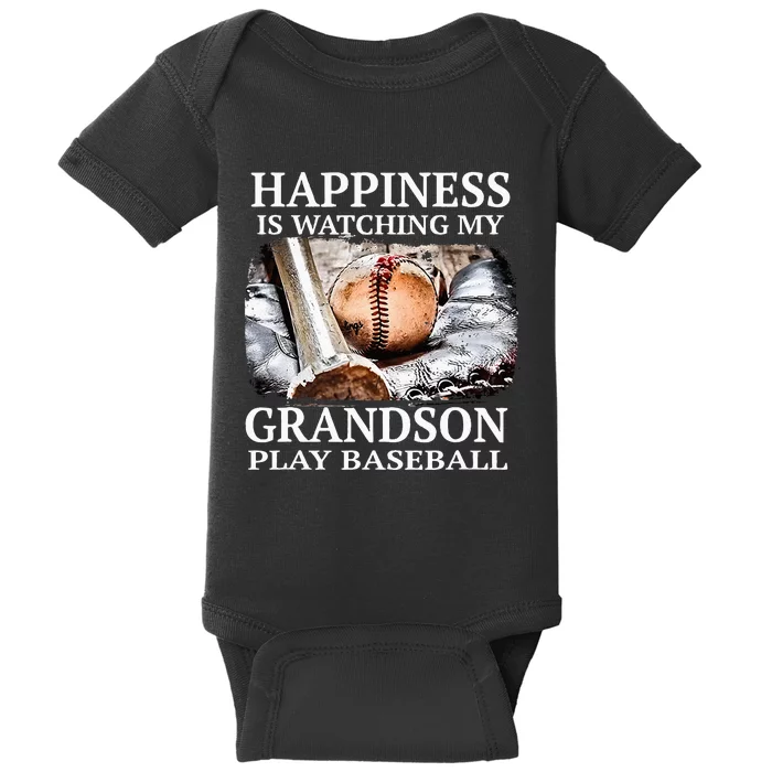 Happiness Is Watching My Grandson Play Baseball Baby Bodysuit