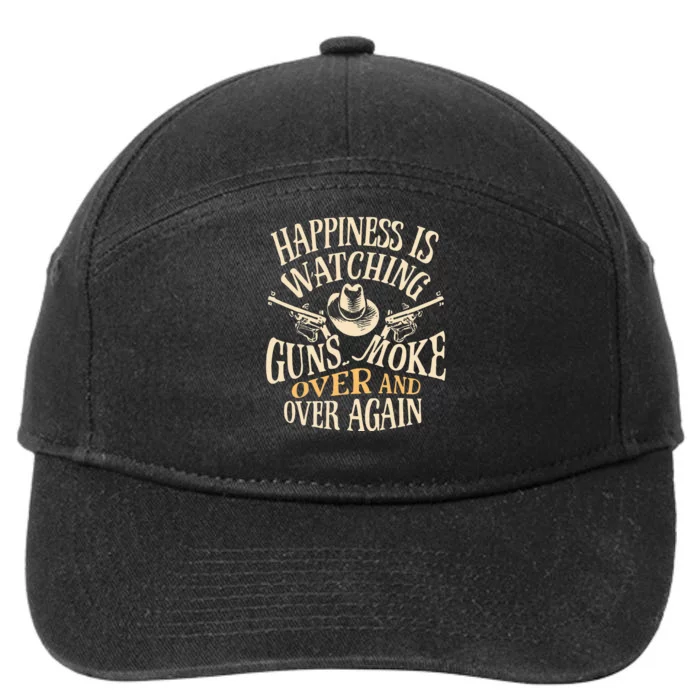 Happiness Is Watching Gunsmoke Over And Over Again Cow 7-Panel Snapback Hat