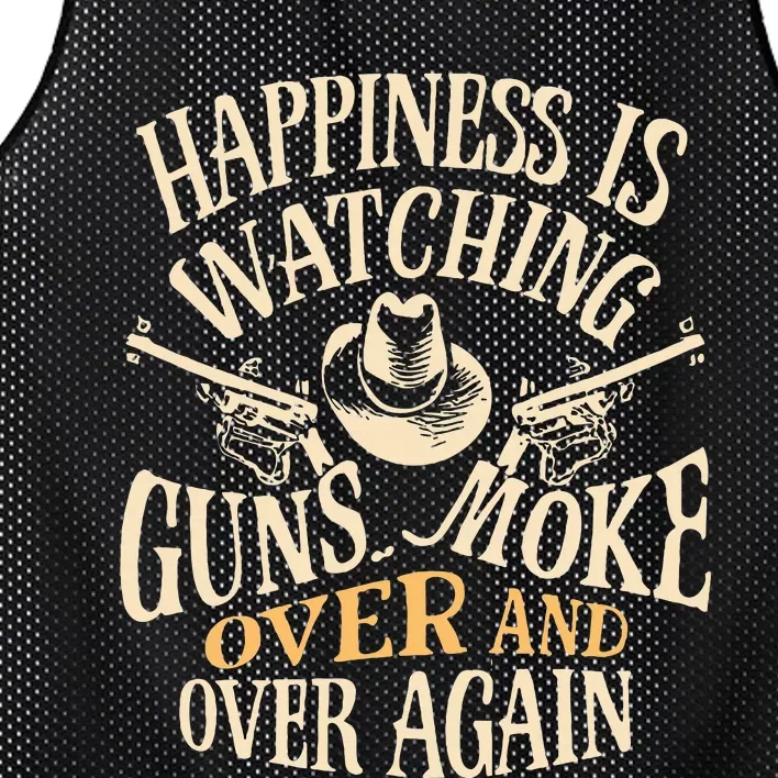 Happiness Is Watching Gunsmoke Over And Over Again Cow Mesh Reversible Basketball Jersey Tank