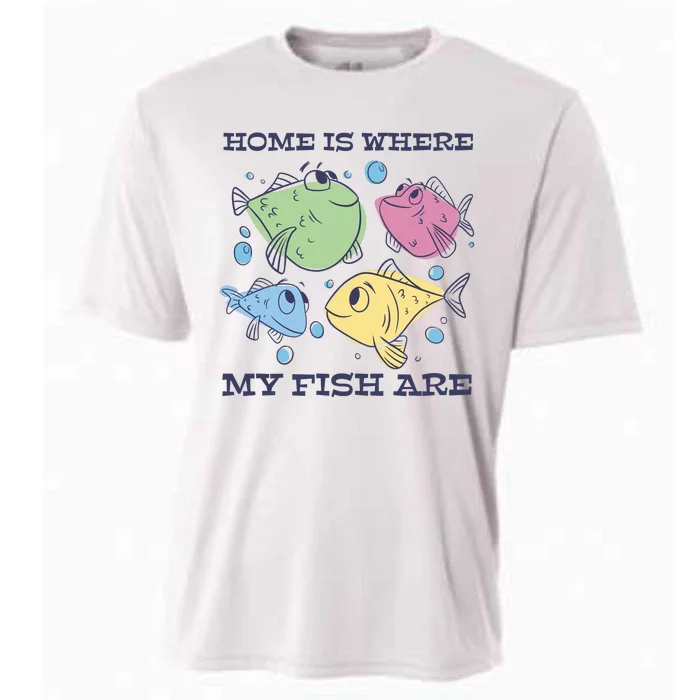 Home Is Where My Fish Are Colorful Fishes Cooling Performance Crew T-Shirt