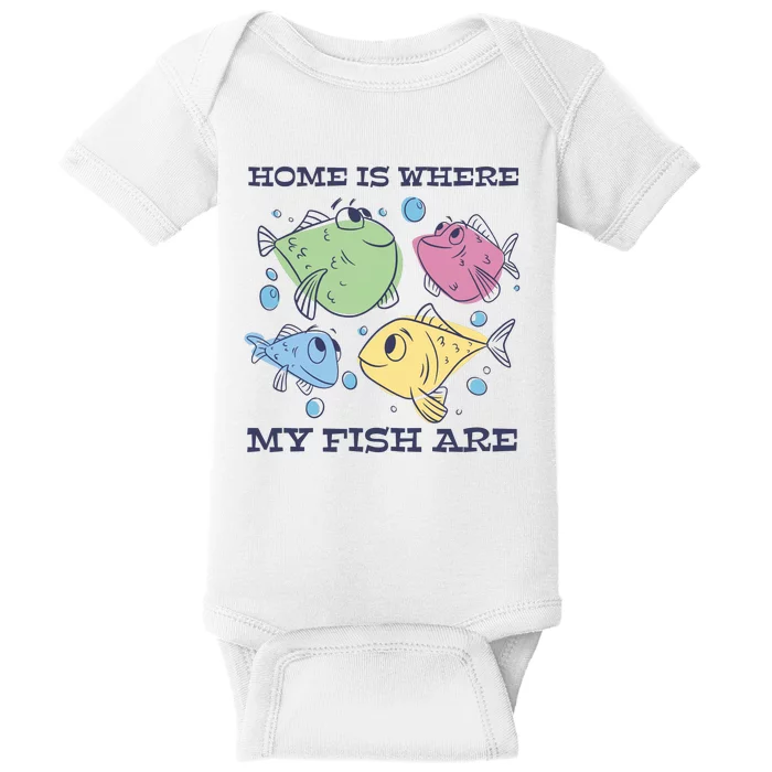 Home Is Where My Fish Are Colorful Fishes Baby Bodysuit