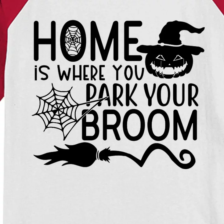 Home Is Where You Park Your Broom Kids Colorblock Raglan Jersey