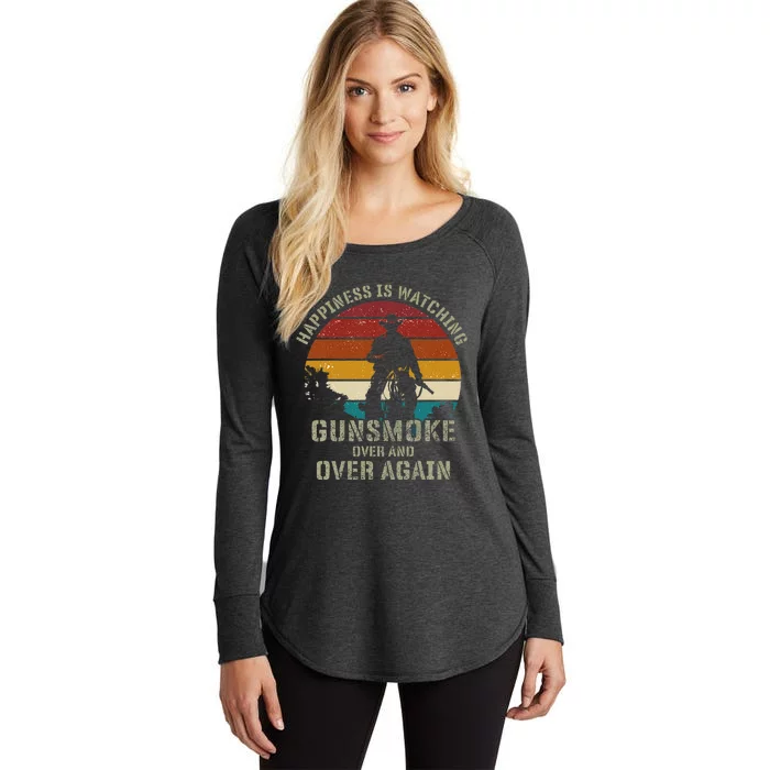 Happiness Is Watching Gunsmoke Over And Over Again Cowboys Women's Perfect Tri Tunic Long Sleeve Shirt