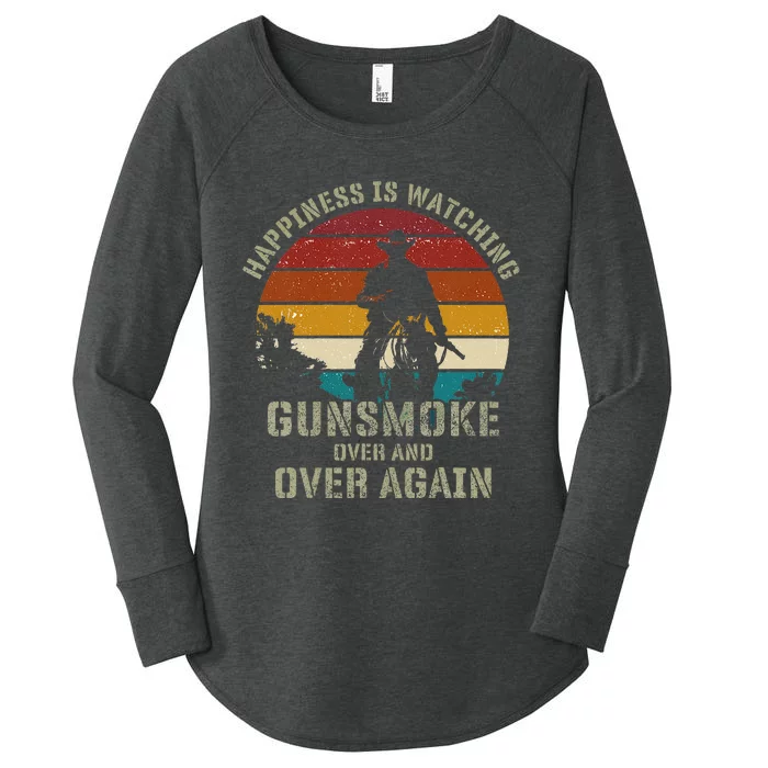 Happiness Is Watching Gunsmoke Over And Over Again Cowboys Women's Perfect Tri Tunic Long Sleeve Shirt