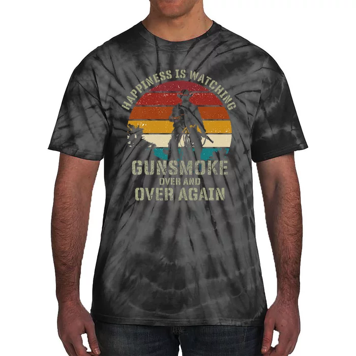 Happiness Is Watching Gunsmoke Over And Over Again Cowboys Tie-Dye T-Shirt