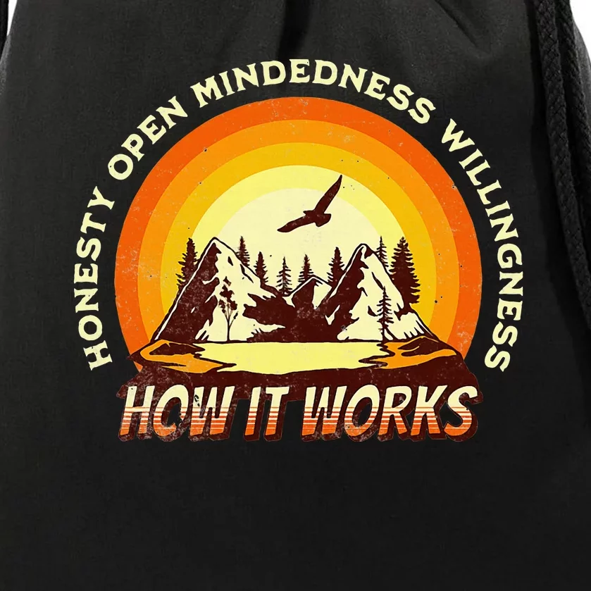 How It Works Sobriety 12 Step Aa Na Recovery Drawstring Bag