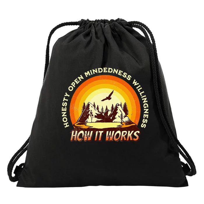 How It Works Sobriety 12 Step Aa Na Recovery Drawstring Bag