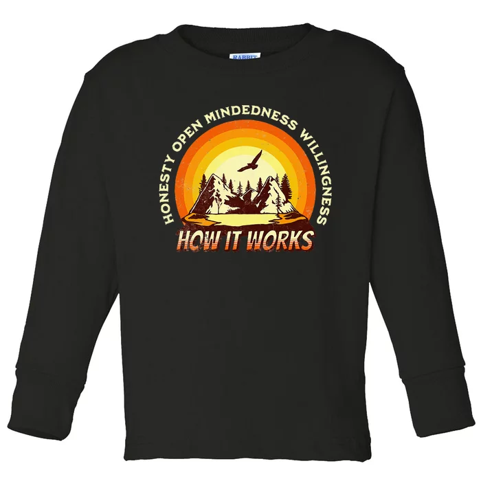 How It Works Sobriety 12 Step Aa Na Recovery Toddler Long Sleeve Shirt