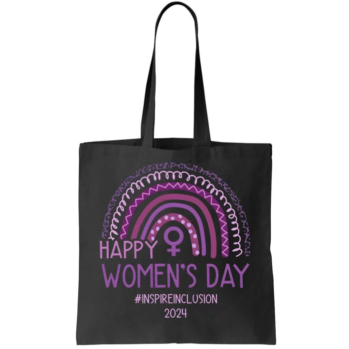 Happy International Women Day 2024 Purple Rainbow Tote Bag