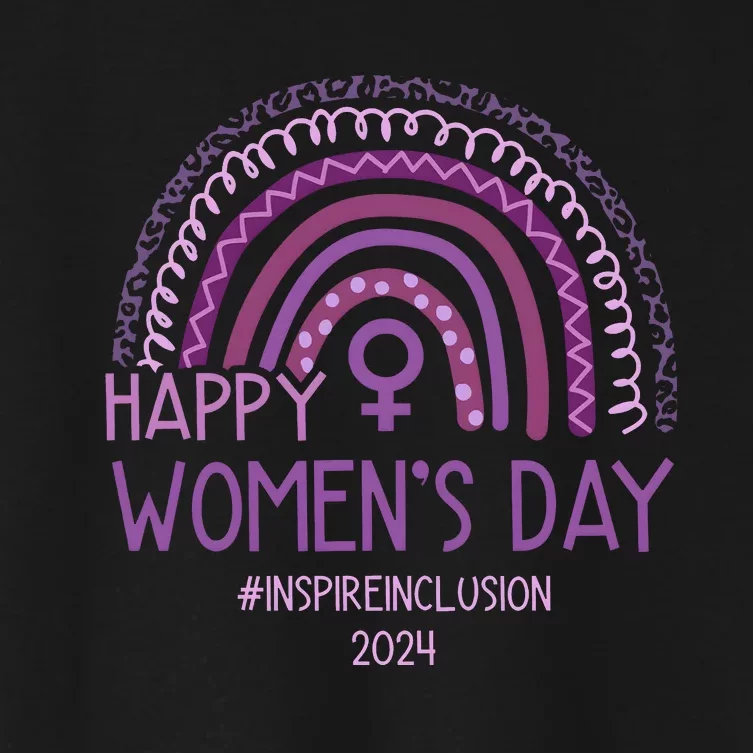 Happy International Women Day 2024 Purple Rainbow Women's Crop Top Tee