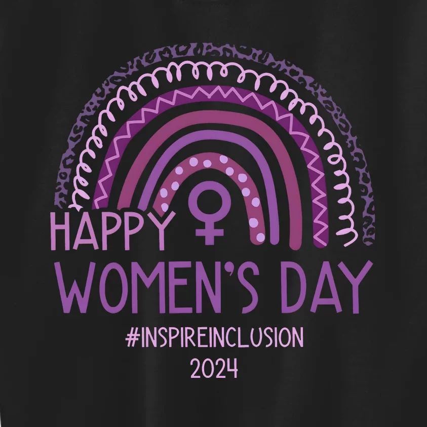 Happy International Women Day 2024 Purple Rainbow Kids Sweatshirt