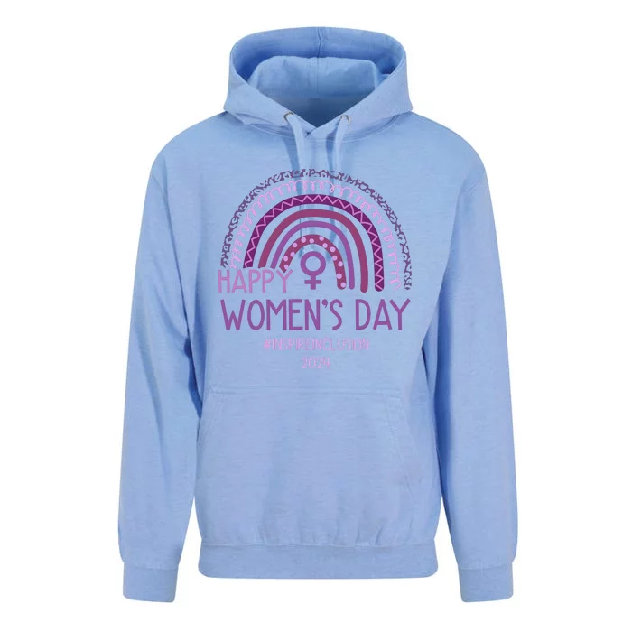 Happy International Women Day 2024 Purple Rainbow Unisex Surf Hoodie