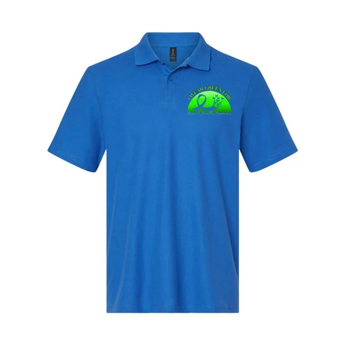 Heart I Wear Green Tal Health Awareness Month Gift Softstyle Adult Sport Polo