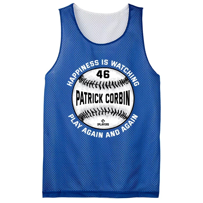 Happiness Is Watching Patrick Corbin Baseball Player Meaningful Gift Mesh Reversible Basketball Jersey Tank