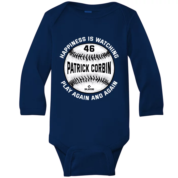 Happiness Is Watching Patrick Corbin Baseball Player Meaningful Gift Baby Long Sleeve Bodysuit