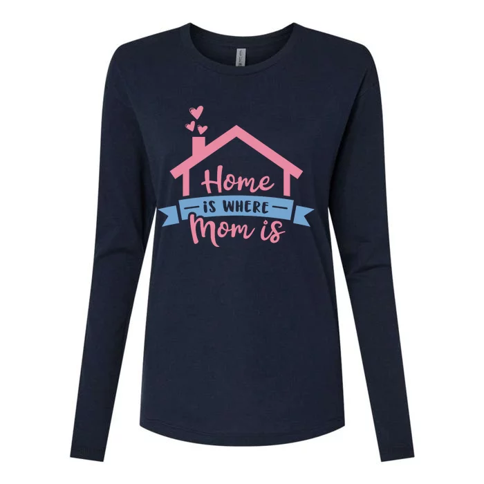 Home Is Where Mom Is Womens Cotton Relaxed Long Sleeve T-Shirt