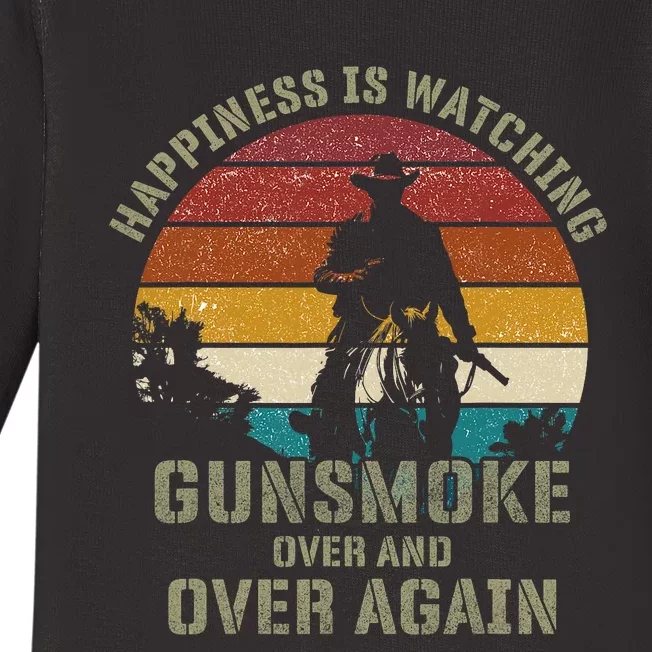 Happiness Is Watching Gunsmoke Over And Over Again Cowboys Baby Long Sleeve Bodysuit