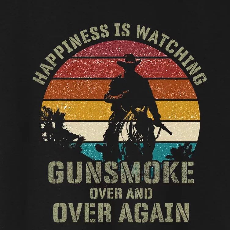 Happiness Is Watching Gunsmoke Over And Over Again Cowboys Women's Crop Top Tee