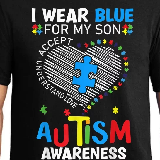 Heart I Wear Blue For My Son Autism Awareness - Love My Son Pajama Set